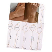 Pulsera de Cadena para Dedo con Perlas y Turquesa Delicadas, Antideslustre, Segura para la Piel, Estilo Bohemio, para Verano y Playa