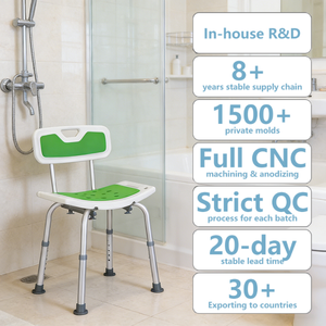 Chaise de douche en alliage d'aluminium Simplywalk 150 kg avec dossier, <span class=keywords><strong>pour</strong></span> hôpital, <span class=keywords><strong>personnes</strong></span> handicapées, <span class=keywords><strong>service</strong></span> OEM ODM UKCA - Product Image 1