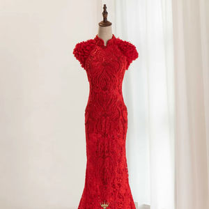 Cheongsam Chino Pipao Chirpaur, Traje <span class=keywords><strong>de</strong></span> <span class=keywords><strong>Novia</strong></span> <span class=keywords><strong>de</strong></span> Lujo Personalizado, para <span class=keywords><strong>Novia</strong></span>, Madre <span class=keywords><strong>de</strong></span> la <span class=keywords><strong>Novia</strong></span>, Talla Grande, con Botones Orientales - Product Image 1