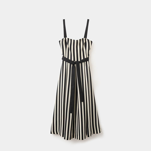 Abito Midi a Righe <span class=keywords><strong>con</strong></span> Cintura, Scollo Quadrato, Senza Maniche, Spalline Sottili, Chiusura Frontale <span class=keywords><strong>con</strong></span> Laccetti, per Feste Estive e Serate - Product Image 6