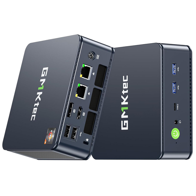GMKtec M5 Plus Gaming Mini PC Ryzen 7 5825U 16GB RAM 512GB SSD Dual NIC LAN 2.5GbE Desktop Computers Office Home 4K Display