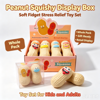 Mainan Fidget Squishy Kacang Lucu - PVC Lembut + Balok Bangunan, Mainan Pereda Stres untuk Semua Usia, Unisex, Permainan Sensorik