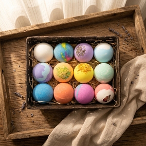 Bombes <span class=keywords><strong>de</strong></span> bain aromathérapeutiques à la lavande, relaxation profonde et amélioration du sommeil, boules <span class=keywords><strong>de</strong></span> bain hydratantes <span class=keywords><strong>pour</strong></span> peaux sèches - Product Image 1