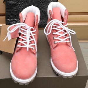 Botas Martin de Cuero Vacuno de Primera Capa Impermeables de Alta Calidad, Botas Transpirables y Cómodas, Botas Rosas para Hombre - Product Image 6