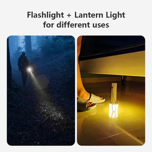 NOUVEAU - Lampe torche d'urgence portable multifonction 3-en-1 rechargeable par USB-C, alimentée par batterie, lampe de nuit, lampes à capteur LED - Product Image 6