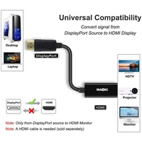 Promotion en stock : Adaptateur convertisseur câble DP vers HDMI Premium 1080P 20 broches 10,8 Gbit/s