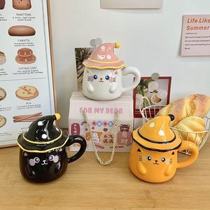 Holiday <b>Ceramic</b> Halloween <b>Mug</b> With Lid Party Favor - Product Image 3