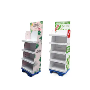 Custom Cardboard Stand Paper Store Bottles Display Racks Accept Customer Size Customized Size Customized Logos Standard Carton