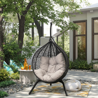 Chaise suspendue en rotin métallique de haute qualité pour jardin, patio, balcon, extérieur