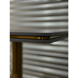 Tavolino moderno in marmo <span class=keywords><strong>quadrato</strong></span> <span class=keywords><strong>nero</strong></span> con piede <span class=keywords><strong>quadrato</strong></span> <span class=keywords><strong>nero</strong></span> - Product Image 2