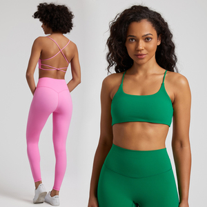 Super Cloud Scoop Neck Bra Women Cross Back Backless Yoga Sport Bras Padded Workout Top - Product Image 4