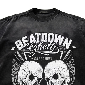 Chất Lượng Tốt Nhất Tùy Chỉnh Thiết Kế Cổ Điển Quá Khổ Áo Thun Đồ Họa In Màu Đen Áo Thun - Product Image 5