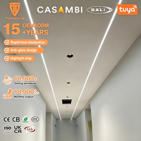 Lampu Linear LED Tahan Air Modern DC24V Lampu Tersembunyi Profil Aluminium Alloy untuk Area Bangunan Besar Kota