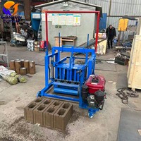 Machine à fabriquer des blocs de béton 4-45 + machine compacte pour la fabrication de petits blocs, facile à utiliser pour la production de briques à domicile