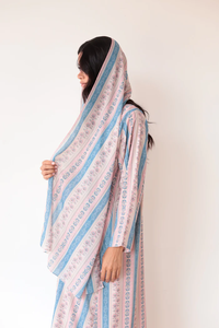 LEDUO <b>Eid</b> Modest Abstract Flower Print Hooded Kimono Loose Fit <b>Long</b> Sleeve Open Cardigan Abaya - Product Image 3