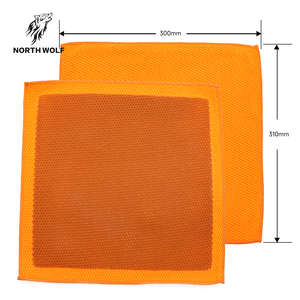Serviette en microfibre North <span class=keywords><strong>Wolf</strong></span> avec logo imprimé, motif en maille orange pour le nettoyage et le detailing automobile - Product Image 4