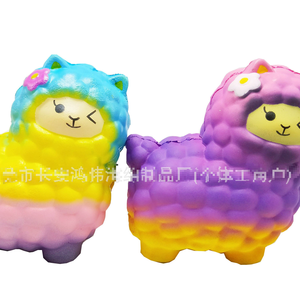 ของเล่นบีบแกะนุ่มนิ่ม ยืดหยุ่นสูง บีบแล้วคืนรูปช้าๆ บรรเทาความเครียด ของตกแต่ง ทำจาก PU รูปสัตว์อัลปาก้า - Product Image 3