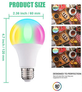 Ampoule LED intelligente T37 <span class=keywords><strong>E14</strong></span> RGBW, dimmable, AC85V-265V, certifiée CE, <span class=keywords><strong>WiFi</strong></span>/6W, corps en plastique, commande vocale et par application via l'application Smart Life - Product Image 3
