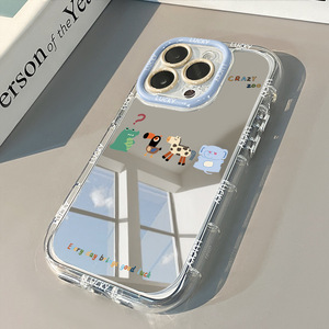 Coque de téléphone mignonne avec miroir de maquillage motif animal de dessin animé pour <span class=keywords><strong>iPhone</strong></span> 11 12 <span class=keywords><strong>13</strong></span> 14 15 16 17 Pro/Pro Max – Pack d'accessoires pratiques - Product Image 1