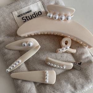 金玲批发大号珍珠发夹醋酸女发饰套装 - Product Image 2