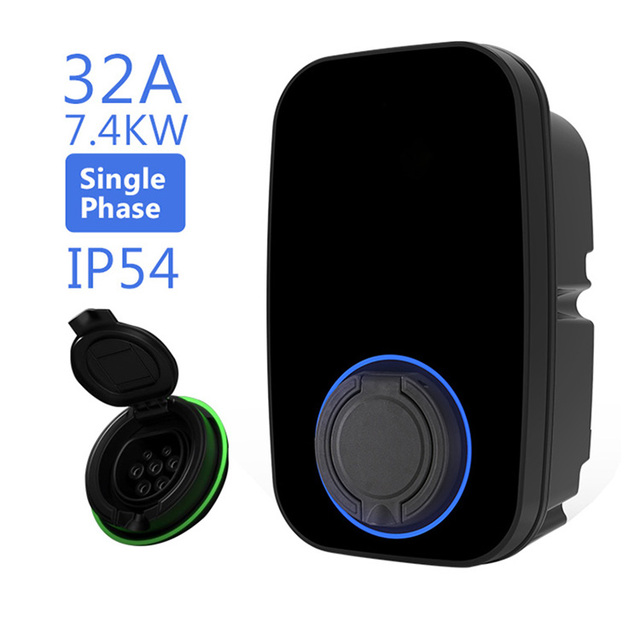 Level 2 AC EV Charger 7kw 11kw Fast EV Charger Wallbox Type2 32a 220v Portable EV Charger SKD