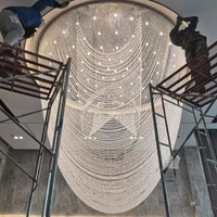 Lustre à pampilles sur mesure selon dessin fourni, éclairage personnalisé non standard pour salle de banquet, hall d'hôtel, villa, loft, escalier, salon