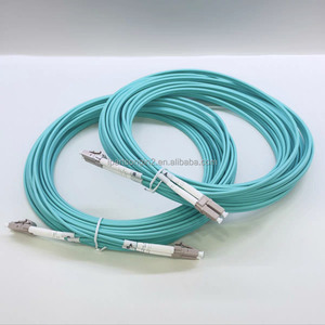 Aqua Indoor Fiber Optic <b>Cable</b> 10M OM3 Multimode Duplex LC-LC Optical Fiber Jumper <b>Cable</b> for <b>Communication</b> Equipment - Product Image 1