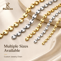 Collier chaîne maille marine unisexe en acier inoxydable doré Ruikoo, idéal pour les fêtes d'enfants, mariages, fiançailles, cadeau inspiré du grain de café