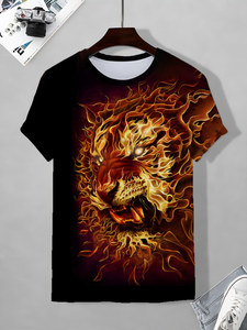 Người Đàn Ông Của Dệt Kim 3D In T-Shirts Tùy Chỉnh Đồ Họa Hip Hop Tops In Kỹ Thuật Số 100% Polyester Chống-Nhăn Thoáng Khí - Product Image 4