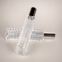 Flacon de parfum en verre gaufré de 30 ml avec pulvérisateur en aluminium pour échantillon de voyage, emballage cosmétique vide, OEM