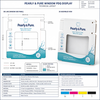 Présentoir PDQ personnalisé en carton ondulé E-Flute avec fenêtre latérale pour dentifrice, assemblage rapide, présentoir de vente au détail avec fenêtre découpée