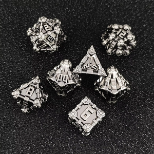 Set di <span class=keywords><strong>Dadi</strong></span> DND Premium in Metallo Pesante con Smalto Verde <span class=keywords><strong>e</strong></span> Design a Bullone Meccanico, <span class=keywords><strong>Dadi</strong></span> Poliedrici per Giochi di Ruolo da Tavolo - Product Image 5