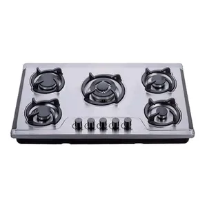 JIAYE Cuisinière à gaz encastrée à 5 brûleurs 86cm en acier inoxydable Cuisinière à gaz encastrée avec ce