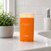 Tube de déodorant vide en plastique personnalisable (vert, noir, orange, violet) avec mécanisme poussoir-tourneur pour baume en stick