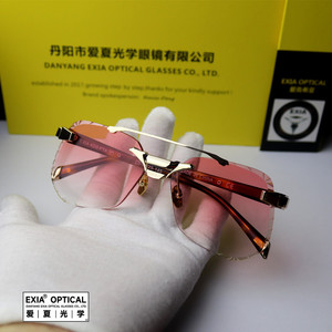 Lunettes de soleil EXIA KD5NY15ACUT9 Lunettes sans monture Monture en acétate de titane pur de qualité supérieure avec lentille de soleil rouge dégradé en nylon UV400 - Product Image 5