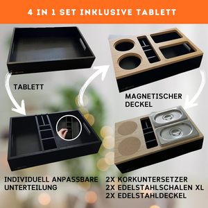 Boîte à collation personnalisée robuste de qualité supérieure avec couvercle amovible, bols à collation, porte-boisson avec sous-verre, boîte-cadeau pour soirées confortables - Product Image 4