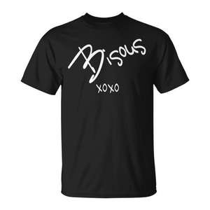 Camiseta Bisous Negra Unisex para Adultos, Cuello Redondo, Manga Corta, Impresión Serigráfica Promocional XOXO - Product Image 1