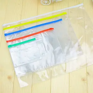 A6 A5 A4 A7 B4 B5 B6 FC Big Size Office Kunden spezifische Doc Bag Punched Bags Kunststoff Clear Pocket Zip Lock Datei ordner organisieren