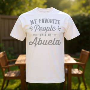 Mes personnes préférées m'appellent Abuela T-shirt blanc unisexe pour adulte - Product Image 3