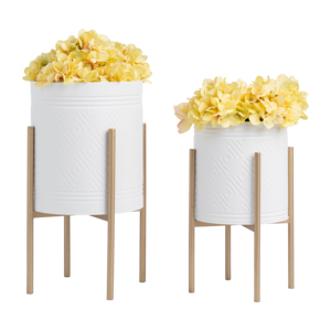 Vasi decorativi moderni con supporto in metallo, vasi per fiori da interno per la casa, soggiorno, ingresso, corridoio. - Product Image 2
