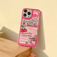 Coque de téléphone antichoc en TPU écologique avec illustration de jeune fille rose camouflage, design bicolore pour 7g-14 Promax
