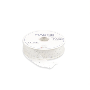 Nastro Decorativo Bianco a Pois 4.0Cm 91M Madrid Parigi Londra Tokyo - Product Image 1