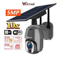 Wistino 4G WIFI GSM Batterie Solaire CCTV Caméra 5MP Ubox PTZ 10X Zoom PIR Alarme Sécurité Extérieure Basse Puissance Caméra Solaire 4G