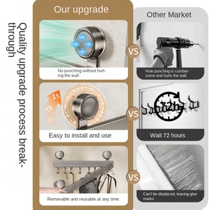 High Load-Bearing Capacity Metal Door Hanger Storage Rack Strong Adhesive Punch-Free Suction Cup Kitchen Entry Door <strong>Hook</strong> <strong>Tools</strong> - Product Image 3