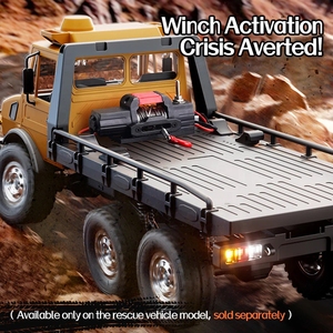 JJRC C8823 Camion de transport et de remorquage RC Unimog 6x6 à l'échelle 1/18, télécommande 2.4G, étanche avec lumières <span class=keywords><strong>LED</strong></span>, prêt à rouler - Product Image 4