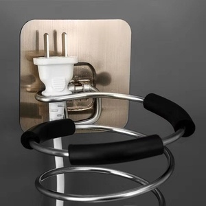 Carbon Steel Rotating Hair Dryer Holder Wall-Mounted No-Drill <b>for</b> Home Salons Dormitories Bathrooms & Showers Wholesale - Product Image 3