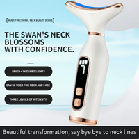 Masseur électrique pour le cou et le visage, appareil anti-rides pour le cou, machine de beauté à vibrations faciales et rajeunissement cutané par photons à domicile