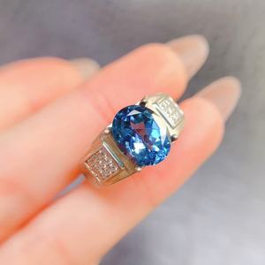 Rifornimento della fabbrica 925 argento Sterling topazio naturale marring gioielli Vintage personalizzati pietra naturale per gli uomini anello - Product Image 3
