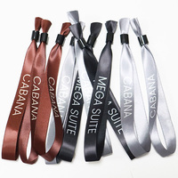Bracelet en tissu satiné personnalisé avec logo promotionnel Sunshine pour festival musical, avec fermoir en plastique en forme de barillet