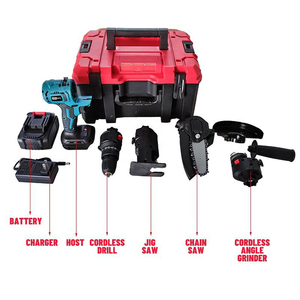 N in 1 Cordless Tool Kits Multi-Functional Power Tool Set <b>Jig</b> Saw Power Angle Chain Saw Cordless <b>Drills</b> with Box - Product Image 5